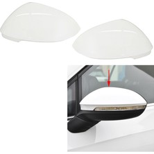 Chronos 5H0857537 Araba Beyaz Dikiz Yan Cam Ayna Kapağı Trim Dikiz Aynası Kapakları ile Uyumlu Golf 8 Mk8 2021 2022 Sol (Yurt Dışından)