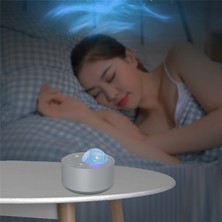 Yıldızlı Projektör Galaxy Gece Lambası, Bluetooth Hoparlörlü Projeksiyon Lambası Uzaktan Müzik Dekoru-Siyah (Yurt Dışından)