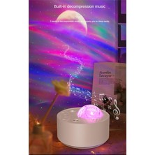 Yıldızlı Projektör Galaxy Gece Lambası, Bluetooth Hoparlörlü Projeksiyon Lambası Uzaktan Müzik Dekoru-Siyah (Yurt Dışından)