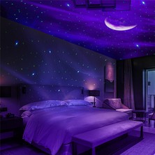 Yıldızlı Projektör Galaxy Gece Lambası, Bluetooth Hoparlörlü Projeksiyon Lambası Uzaktan Müzik Dekoru-Siyah (Yurt Dışından)