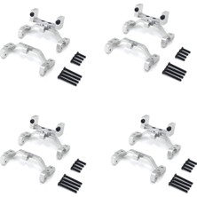 4x Mn D90 D91 D96 MN99S 1/12 Metal Çekme Çubuğu Tabanı Koltuk ve Aks Yukarı Servo Braketi Montaj Aksesuarları, Gümüş (Yurt Dışından)
