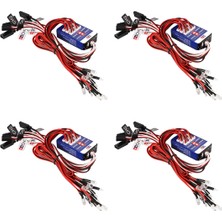 4x 12 LED Aydınlatma Kiti Direksiyon Fren Simülasyonu El Feneri 1/10 Ölçekli Modeller Rc Araba Axıal (Yurt Dışından)