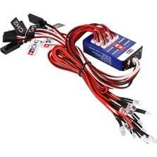 4x 12 LED Aydınlatma Kiti Direksiyon Fren Simülasyonu El Feneri 1/10 Ölçekli Modeller Rc Araba Axıal (Yurt Dışından)