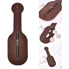 Loveshopping* Gizli Retro Bozuk Para Cüzdanı Hakiki Fermuarlı Deri Raket Jack Sap Büyük Kapasiteli Kemer (Yurt Dışından)