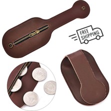 Loveshopping* Gizli Retro Bozuk Para Cüzdanı Hakiki Fermuarlı Deri Raket Jack Sap Büyük Kapasiteli Kemer (Yurt Dışından)