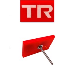 Panjur Arma Kırmızı Zemin Beyaz Tr Vidalı Pleksi Izgara Arma Logo