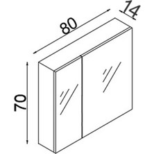 Teta Home Kahire 80CM Mdf Banyo Aynalı Üst Dolap