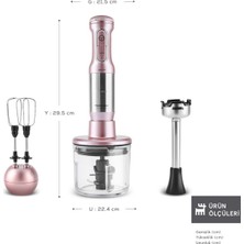 Karaca Mastermaid Prosteel 1000W Blender Set Cam Hazneli Rosegold