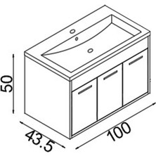 Teta Home Lizbon 100 cm Mdf Banyo Lavabolu Alt Dolap