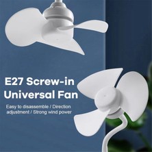 Skyeyyt E27 Vidalamalı Üniversal Fan3 Kanatlı E27 Dişli Tabanlı Tavan Vantilatörü (Yurt Dışından)
