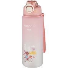 Vagonlife 800ML Yeni Koleksiyon Sevimli Hayvanlar Desenli Pipetli/pipetsiz Kullanım Polikarbon Su Matarası