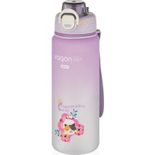 Vagonlife 800ML Yeni Koleksiyon Sevimli Hayvanlar Desenli Pipetli/pipetsiz Kullanım Polikarbon Su Matarası