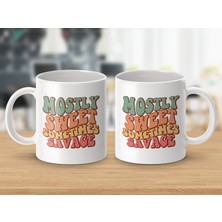  Çoğunlukla Tatlı Bazen Vahşi Boho Tarzı Vintage Komik Kahve Kupası Arkadaşlar Için Hediye