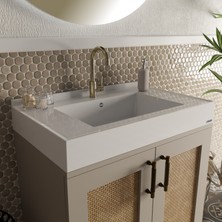 Livabo Azura 500 x 800 mm Etajerli Akrilik Banyo Lavabosu