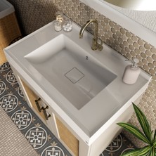 Livabo Azura 500 x 800 mm Etajerli Akrilik Banyo Lavabosu