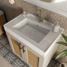 Livabo Azura 500 x 800 mm Etajerli Akrilik Banyo Lavabosu