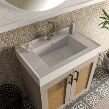 Livabo Azura 500 x 800 mm Etajerli Akrilik Banyo Lavabosu