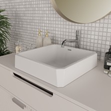 Livabo Terra 430 x 430 x 180 mm Ankastre Uyumlu Akrilik Banyo Lavabosu