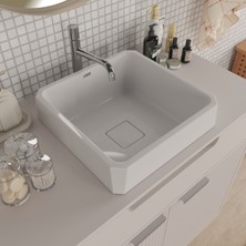 Livabo Terra 430 x 430 x 180 mm Ankastre Uyumlu Akrilik Banyo Lavabosu