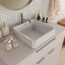 Livabo Terra 430 x 430 x 180 mm Ankastre Uyumlu Akrilik Banyo Lavabosu