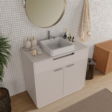 Livabo Terra 430 x 430 x 180 mm Ankastre Uyumlu Akrilik Banyo Lavabosu