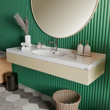 Livabo Asya 500 x 1500 mm Etajerli Akrilik Banyo Lavabosu
