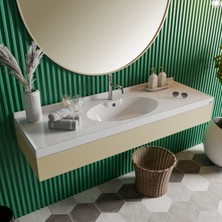 Livabo Asya 500 x 1500 mm Etajerli Akrilik Banyo Lavabosu