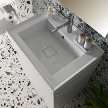 Livabo Lyra, 500X700 mm Etajer ve Tezgah Üstü Uyumlu Akrilik Banyo Lavabosu