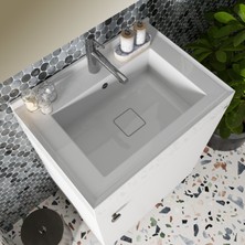 Livabo Lyra, 500X700 mm Etajer ve Tezgah Üstü Uyumlu Akrilik Banyo Lavabosu
