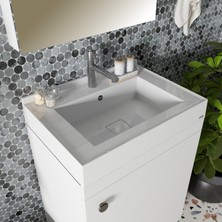 Livabo Lyra, 500X700 mm Etajer ve Tezgah Üstü Uyumlu Akrilik Banyo Lavabosu