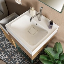 Livabo Selva 450 x 500 mm Tezgah Üstü ve Etajer Uyumlu Akrilik Banyo Lavabosu