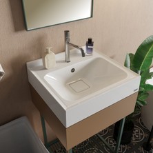 Livabo Selva 450 x 500 mm Tezgah Üstü ve Etajer Uyumlu Akrilik Banyo Lavabosu
