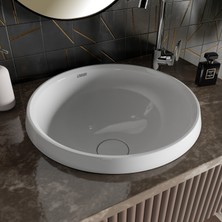 Livabo Lıvıo 470 x 350 x 200 mm Tezgah Üstü ve Ankastre Uyumlu Akrilik Banyo Lavabosu