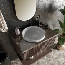 Livabo Lıvıo 470 x 350 x 200 mm Tezgah Üstü ve Ankastre Uyumlu Akrilik Banyo Lavabosu