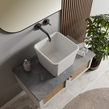 Livabo Siena 410 x 410 x 300 mm Tezgah Üstü Akrilik Banyo Lavabosu
