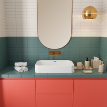 Livabo Perla 400 x 600 mm Tezgah Üstü Akrilik Banyo Lavabosu