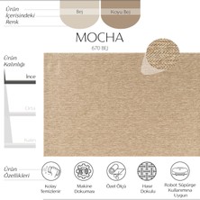 Cool Halı Mocha 670 Bej Katlama Halı Kilim Koridor Kesme Yolluk Jüt Hasır Görünüm Dokuma Makine Halı