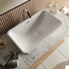 Livabo Lucca 370 x 620 x 150 mm Antibakteriyel Akrilik Banyo Lavabosu