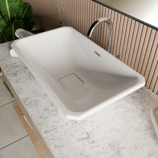 Livabo Lucca 370 x 620 x 150 mm Antibakteriyel Akrilik Banyo Lavabosu