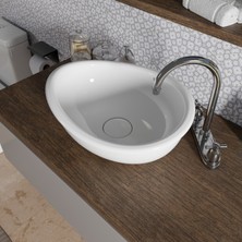 Livabo Deniz 390X490X180 mm Tezgah Üstü Akrilik Banyo Lavabosu