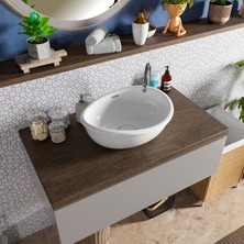 Livabo Deniz 390X490X180 mm Tezgah Üstü Akrilik Banyo Lavabosu