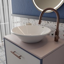 Livabo Adelya 450 x 120 mm Tezgah Üstü Akrilik Banyo Lavabosu