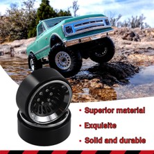 Solar Sanc Rc Paletli Araba Axial TRX4M SCX24 Için Tekerlek Göbeği Jantları Gümüş ve Siyah (Yurt Dışından)