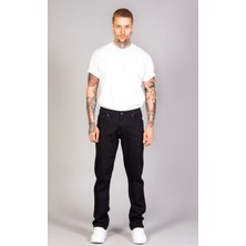 Erkek Siyah Klasik Kesim Pamuklu Esnek Jean Kot Denim Pantolon
