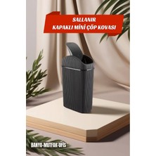 Sallanır Kapaklı Mini Çöp Kovası- Ofis-Banyo-Mutfak