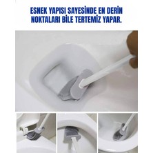 Silikon Kolozet Banyo Tuvalet Fırçası Beyaz Renk
