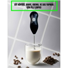 Süt, Kahve, Yumurta, Sos, Krema Köpürtücü. Kablosuz, Pilli. Barista Köpüğü-Siyah