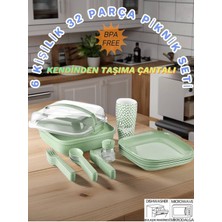 6 Kişilik 32 Parça Piknik Seti-Mikrodalga Uyumlu Bulaşık Makinasında Yıkanabilir. ( Yeşil )