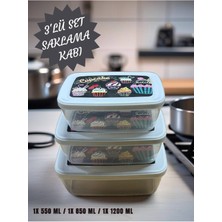 3'lü Set Saklama Kabı / Iç Içe Geçer Yer Kaplamaz