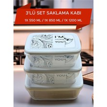 3'lü Set Saklama Kabı / Iç Içe Geçer Yer Kaplamaz